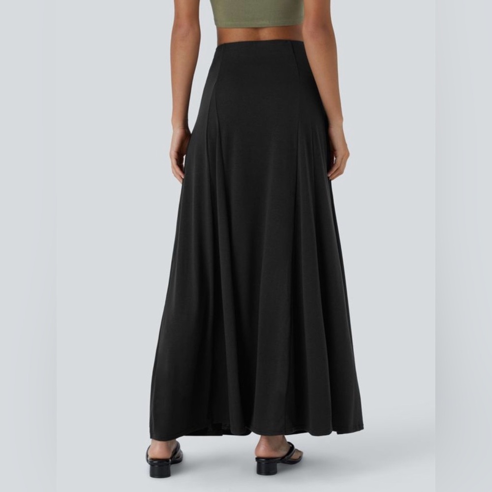 NWT Halara High Waisted Side Zipper Maxi Casual Flare Skirt Size Medium - Picture 3 of 14